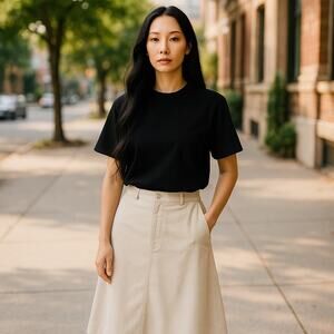 Women’s Uniqlo Corduroy Midi Skirt Cream 4